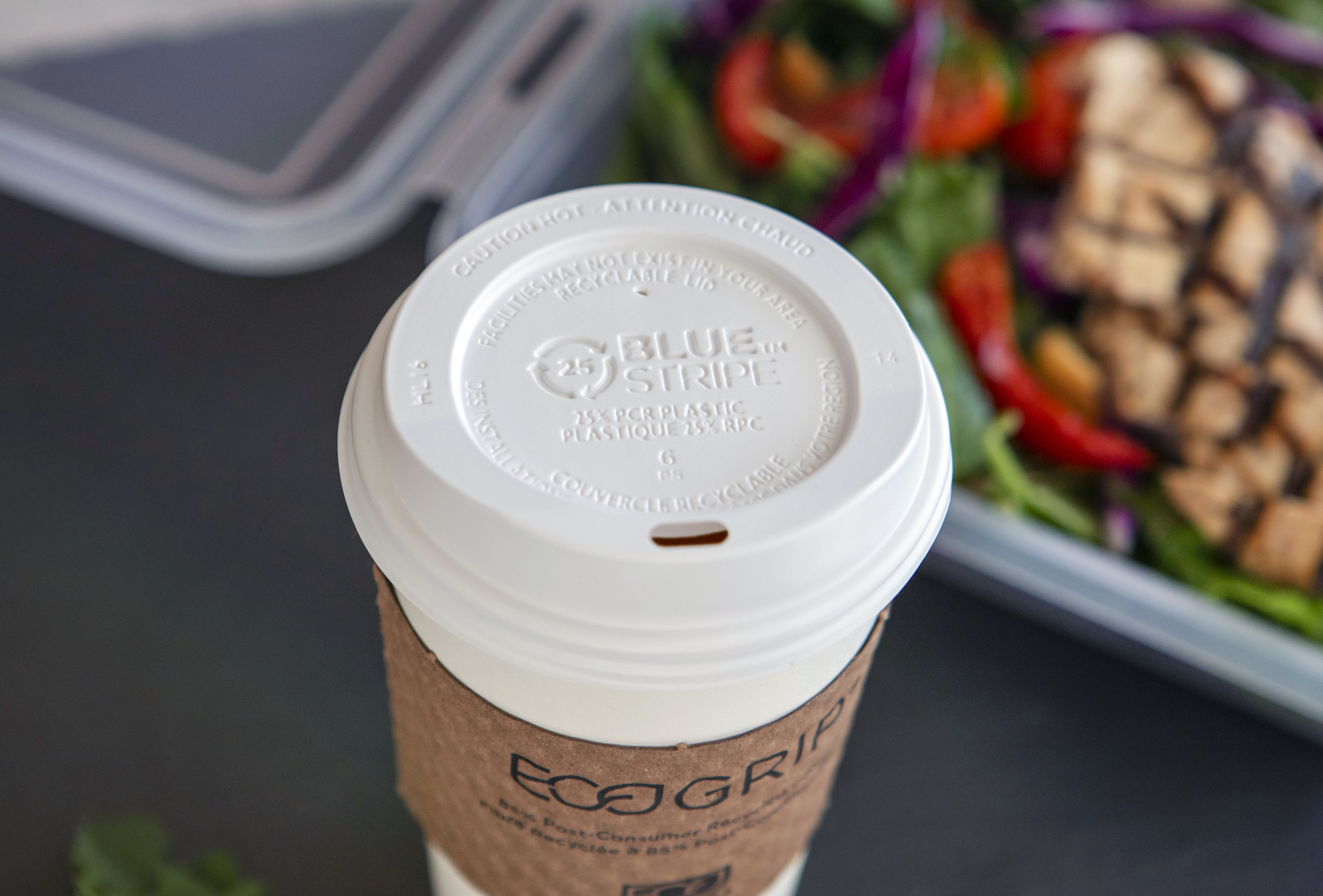 Bluestripe Hot Cup Lid