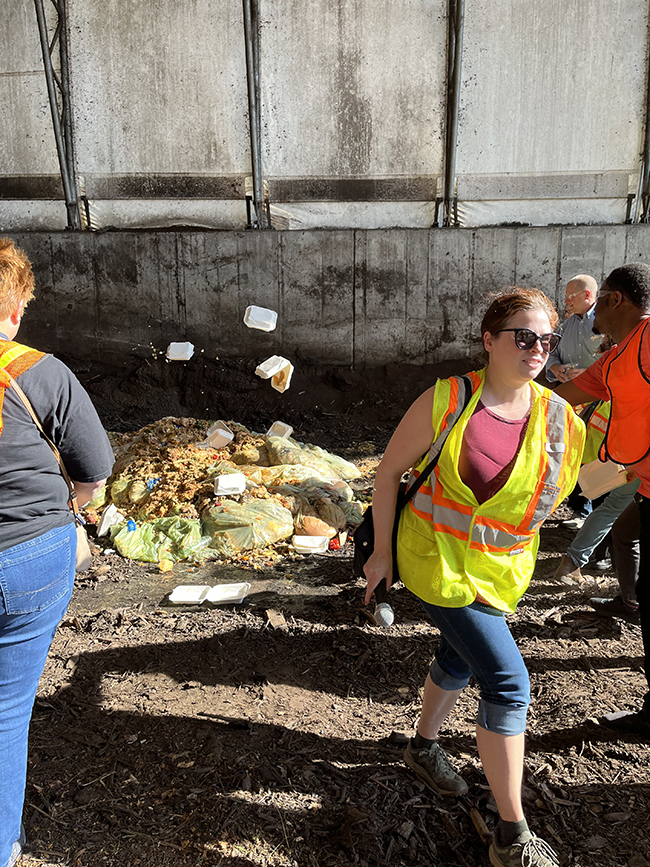 Foodservice packaging falling into compost heap